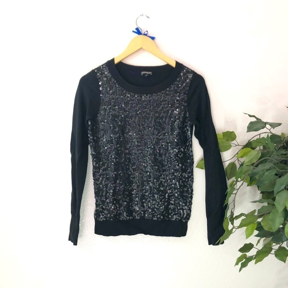 Express Sequin Front Sweater